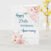 Carte d'anniversaire de 25e Mariage des fleurs d'a (Fleur jaune)