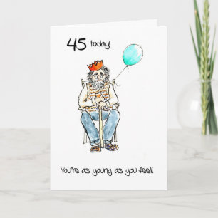 Carte d'anniversaire de 45e anniversaire pour un h