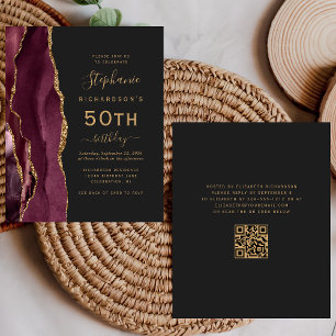 Carte d'anniversaire de 50 ans avec code QR en aga