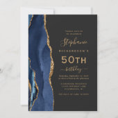 Carte d'anniversaire de 50 ans avec QR Code en ble (Devant)
