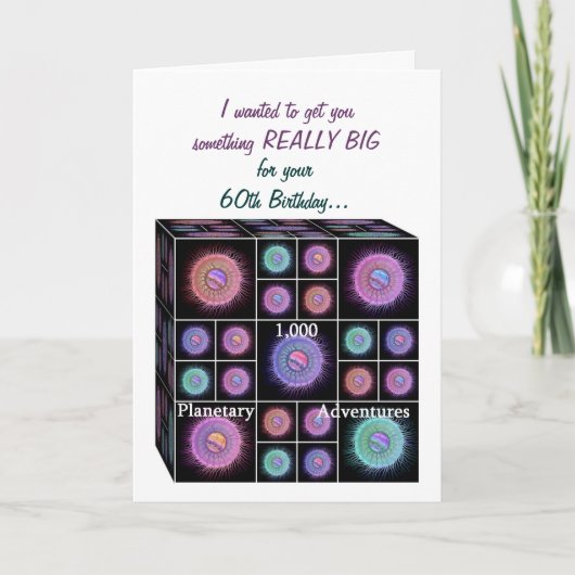 Carte d'anniversaire de 60 ans avec Planètes Sci F (Devant)