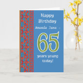 Carte d'anniversaire de 65e carte d'anniversaire (Fleur jaune)