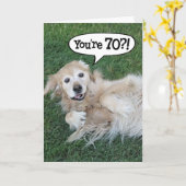 Carte d'anniversaire de 70th Golden Retriever choq (Fleur jaune)
