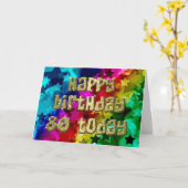 Carte d'anniversaire de 80e étoiles brillantes (Fleur jaune)