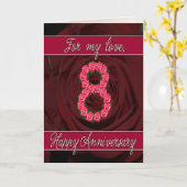 Carte d'anniversaire de 8 ans avec des roses et de (Fleur jaune)