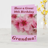 Carte d'anniversaire de 90e anniversaire brillante (Fleur jaune)