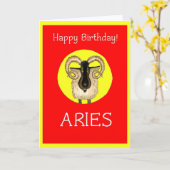 Carte d'anniversaire de Aries (Fleur jaune)