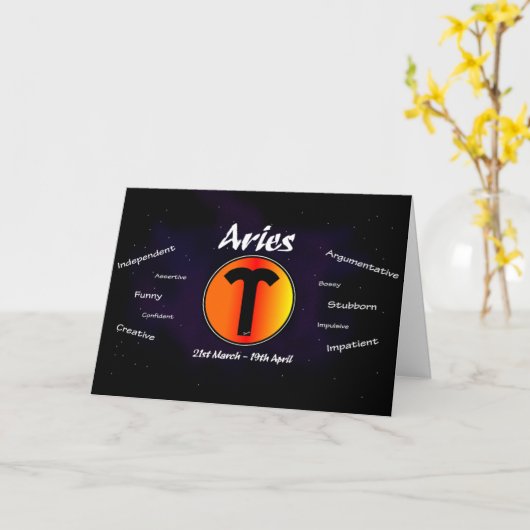 Carte d'anniversaire de Aries (Fleur jaune)