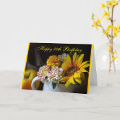 Carte d'anniversaire de baby boomer cinquantième (Fleur jaune)