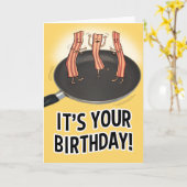 Carte d'anniversaire de Bacon amusant (Fleur jaune)