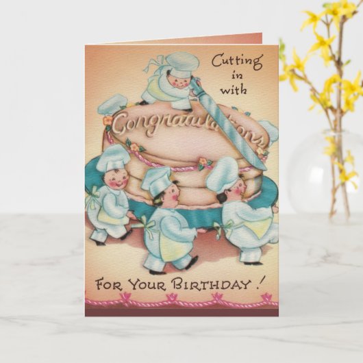 Carte d'anniversaire de Bakers Cake (Fleur jaune)