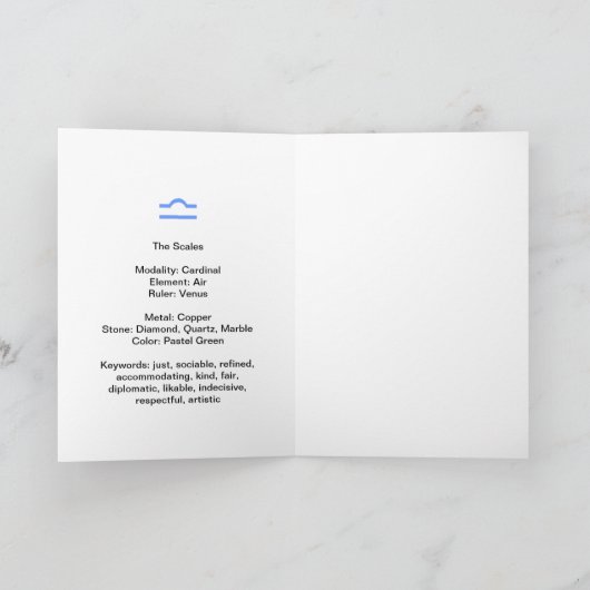 Carte d'anniversaire de Balance (Intérieur)