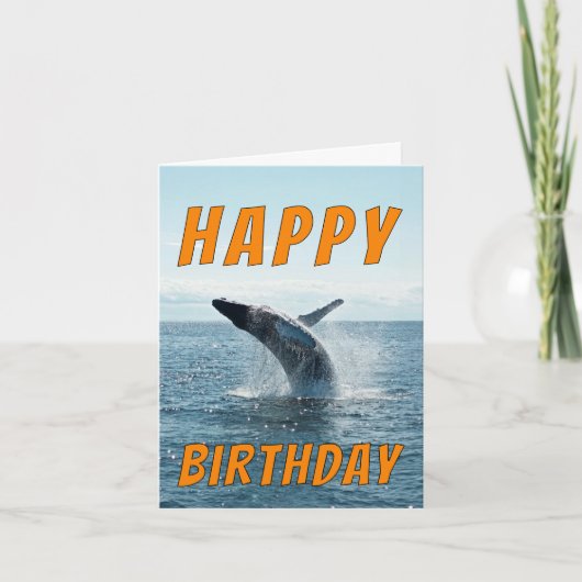 Carte d'anniversaire de baleines - Plongez dans le (Devant)