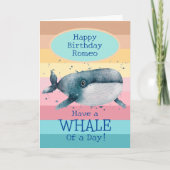 Carte d'anniversaire de baleines pour enfants (Devant)