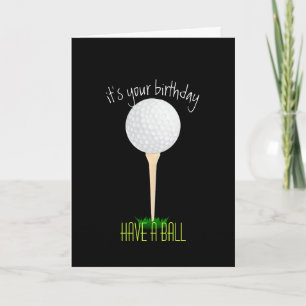 carte d'anniversaire de balle de golf pour golfeur