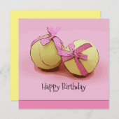 Carte d'anniversaire de balle de tennis avec balle (Devant / Derrière)