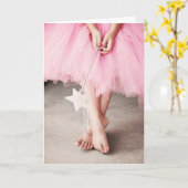 Carte d'anniversaire de Ballerina (Girl in Tutu) (Fleur jaune)