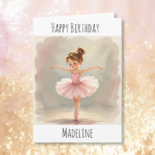 Carte d'anniversaire de ballerine personnalisée +