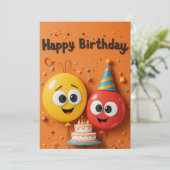 Carte d'anniversaire de ballons amusant (Debout devant)