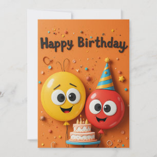 Carte d'anniversaire de ballons amusant