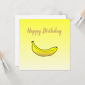 Carte d'anniversaire de banane (Devant/Arrière en situation)