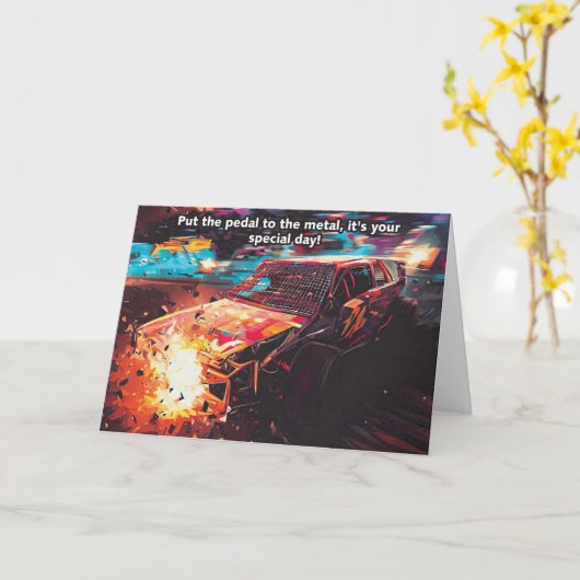 Carte d'anniversaire de Banger Racing (Fleur jaune)