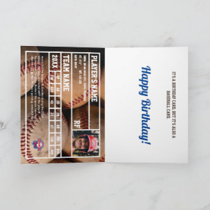 Carte d'anniversaire de base-ball avec statistique