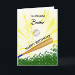 Carte d'anniversaire de base-ball Brother<br><div class="desc">Donnez à votre frère amoureux du baseball une carte de baseball et de batte avec un thème explosif de baseball! Un baseball et une batte avec les mots "À un frère merveilleux".</div>