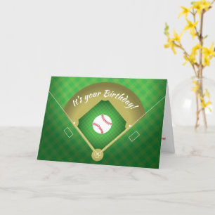 Carte d'anniversaire de baseball en losange et des