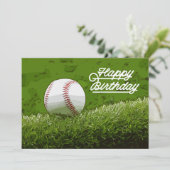Carte d'anniversaire de baseball en vert (Debout devant)