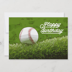 Carte d'anniversaire de baseball en vert
