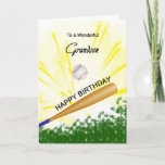 Carte d'anniversaire de baseball Grandson<br><div class="desc">Donnez à votre petit-fils amoureux du baseball une carte de baseball et de batte avec un thème explosif de baseball! Un baseball et une batte avec les mots "À un petit-fils merveilleux".</div>