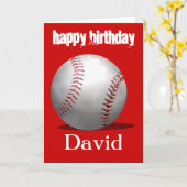 Carte d'anniversaire de baseball rouge (Fleur jaune)