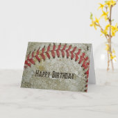 Carte d'anniversaire de baseball vintage (Fleur jaune)