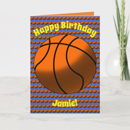 Carte d'anniversaire de basket-ball (Devant)