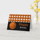 Carte d'anniversaire de basket-ball (Fleur jaune)