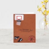 Carte d'anniversaire de basket-ball (Fleur jaune)