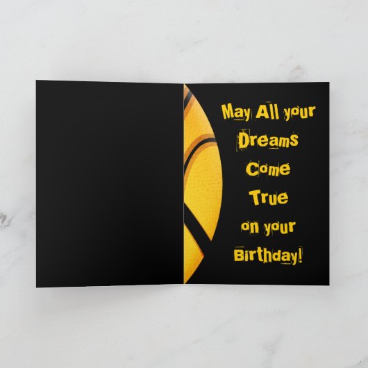 Carte d'anniversaire de basket-ball (Intérieur)