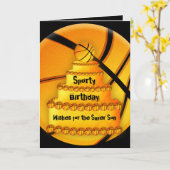 Carte d'anniversaire de basket-ball (Fleur jaune)