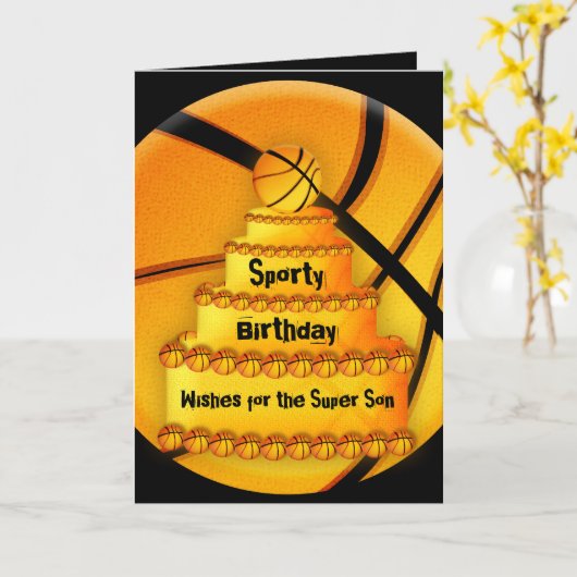 Carte d'anniversaire de basket-ball (Fleur jaune)