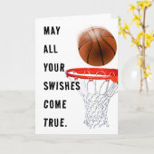 Carte d'anniversaire de basketball (Fleur jaune)