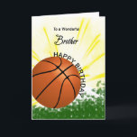 Carte d'anniversaire de Basketball Brother<br><div class="desc">Donnez à votre frère amoureux du basket une carte de baseball et de batte avec un thème explosif de basket ! Un basket et une batte avec les mots "À un frère merveilleux".</div>