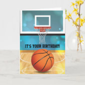 Carte d'anniversaire de basketball et conception d (Fleur jaune)