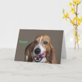 Carte d'anniversaire de Basset Hound Dog (Fleur jaune)