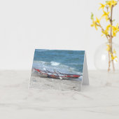 Carte d'anniversaire de bateau d'aviron (Fleur jaune)