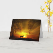 Carte d'anniversaire de beau cheval (Fleur jaune)