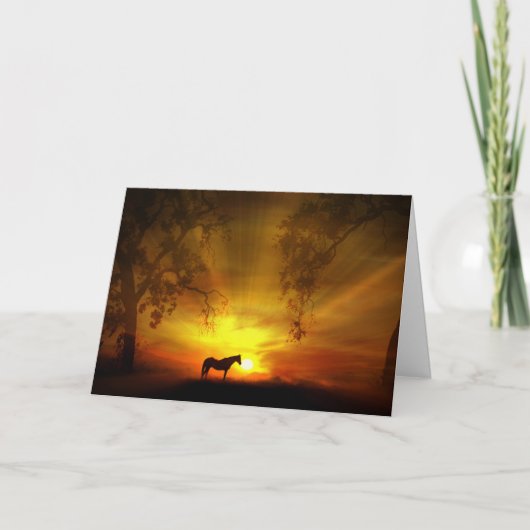 Carte d'anniversaire de beau cheval (Devant)