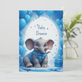 Carte d'anniversaire de bébé éléphant mignon 🐘 (Debout devant)
