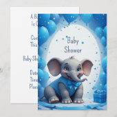 Carte d'anniversaire de bébé éléphant mignon 🐘 (Devant / Derrière)