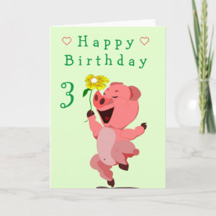 Carte d'anniversaire de bébé Joyeux Porcelet avec